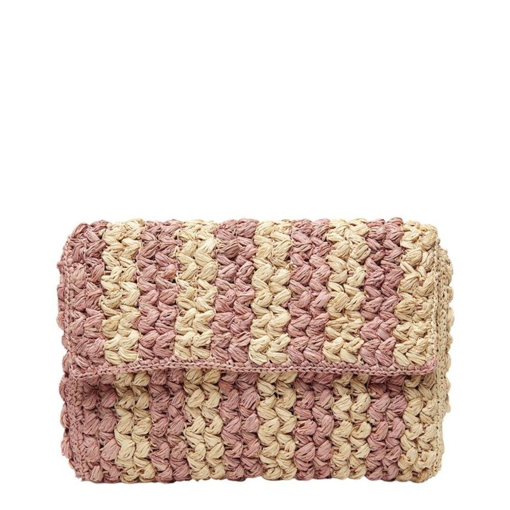 Mar Y Sol Remi Raffia Clutch, Purple